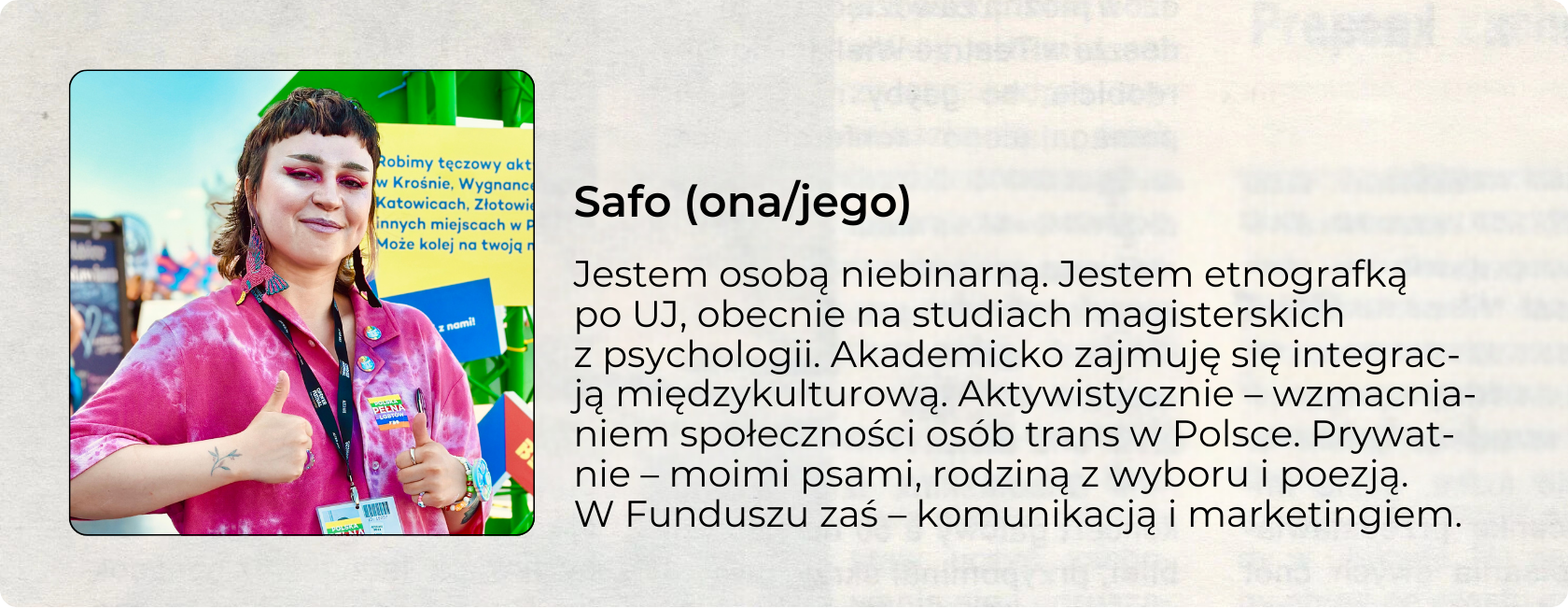 Bio autorki artukułu o społeczności neuroqueer: osobach LGBT+ z ADHD i w spektrum autyzmu